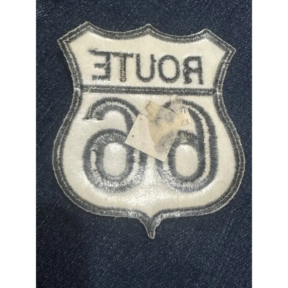 NOS Route 66 Highway Shield Patch Black White 3” Embroidered Iron On Vintage